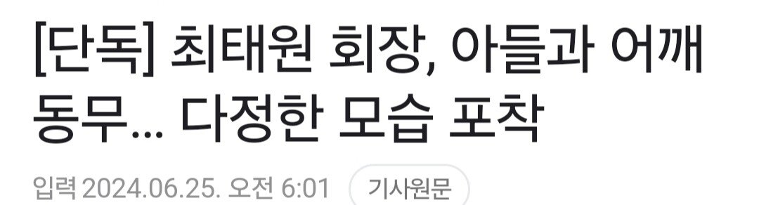 [단독] sk 최태원 회장과 아들의 다정한 모습 포착