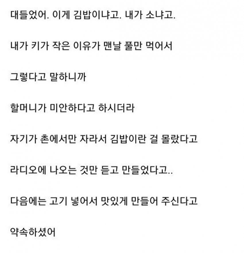 할머니가 싸 준 김밥 썰