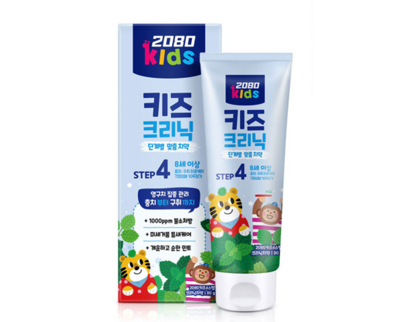 2080 키즈크리닉 4스텝 치약 80g 6개