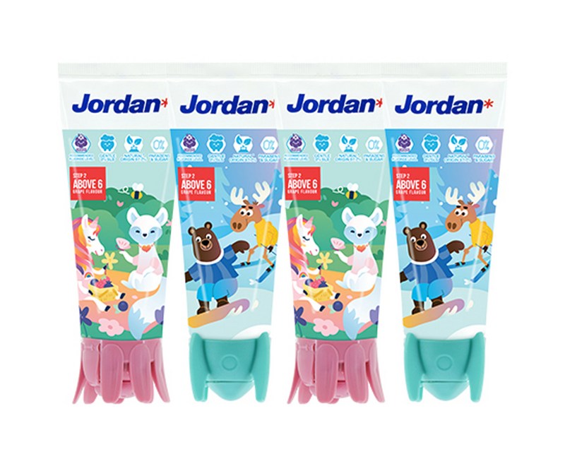 조르단 어린이치약 스텝2단계 랜덤 발송, 4개, 75g