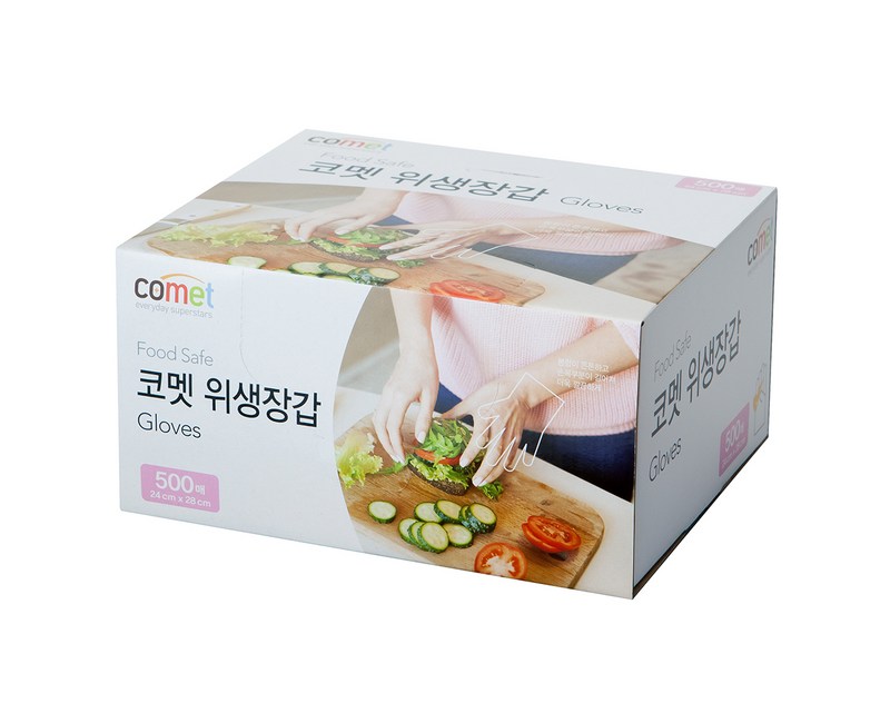 코멧 도톰한 엠보싱 위생장갑 500매, 1개, 500매입