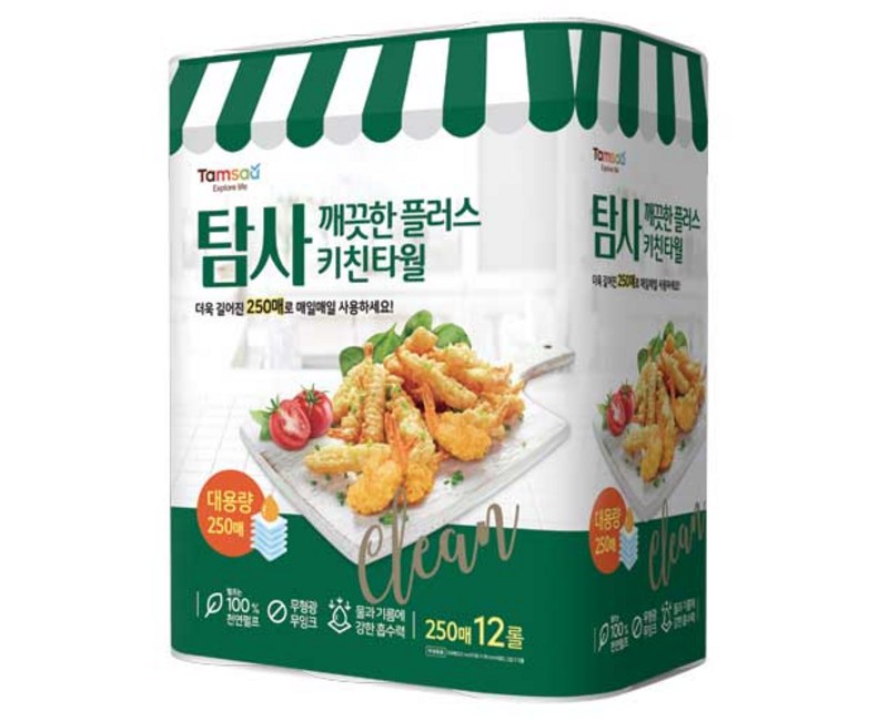 탐사 깨끗한 플러스 키친타월, 250매, 12개