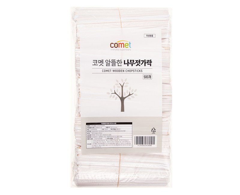 코멧 알뜰한 나무젓가락, 1개입, 500개
