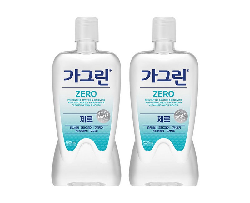 가그린 제로 구강청결제, 1.2L, 2개
