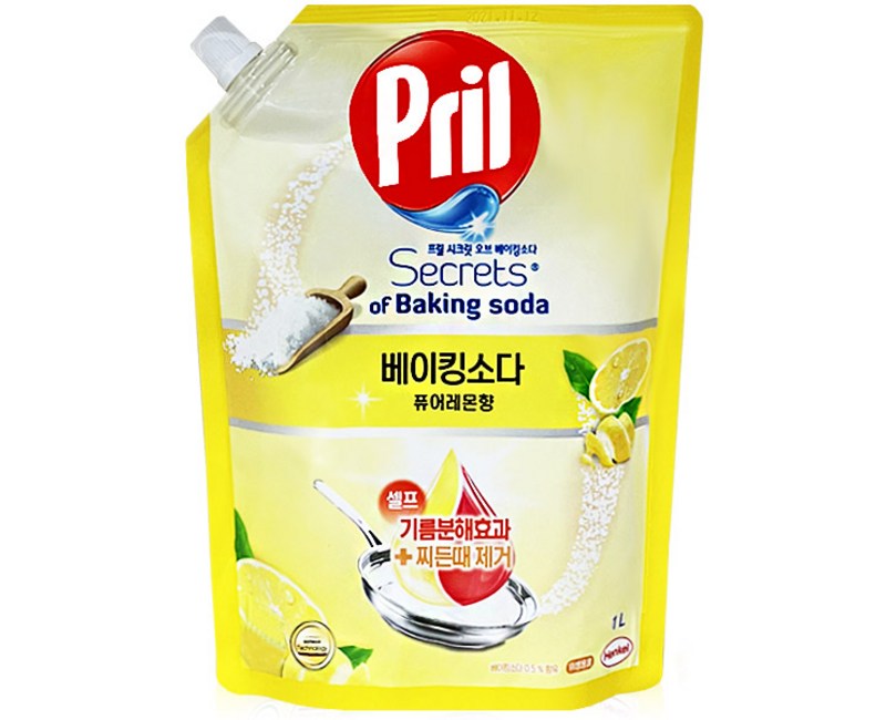 프릴 베이킹소다 세제 퓨어레몬향, 1L, 2개