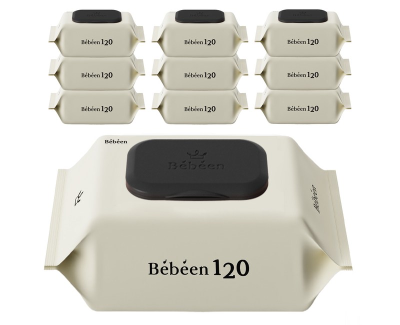 베베앙 120 엠보싱 대용량 아기물티슈 캡형 50gsm, 50g, 120매, 10개
