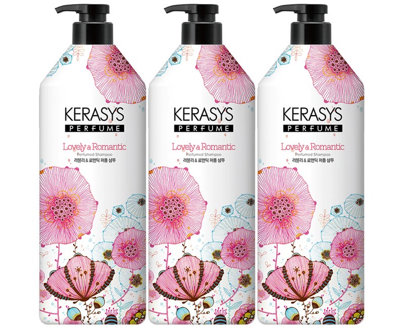 케라시스 러블리 앤 로맨틱 퍼퓸샴푸 꽃향, 980ml, 3개