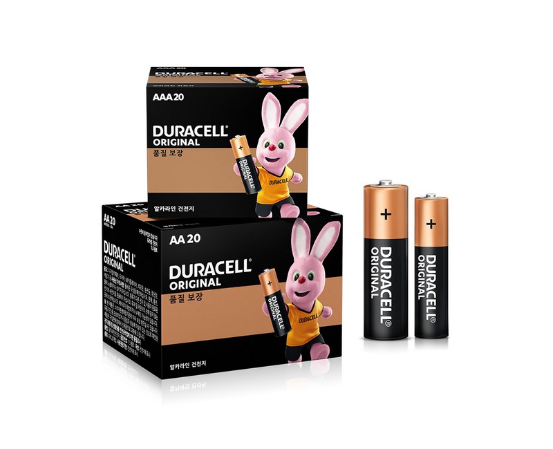 듀라셀 알카라인 건전지 AA 20p + AAA 20p, 40개, 1세트