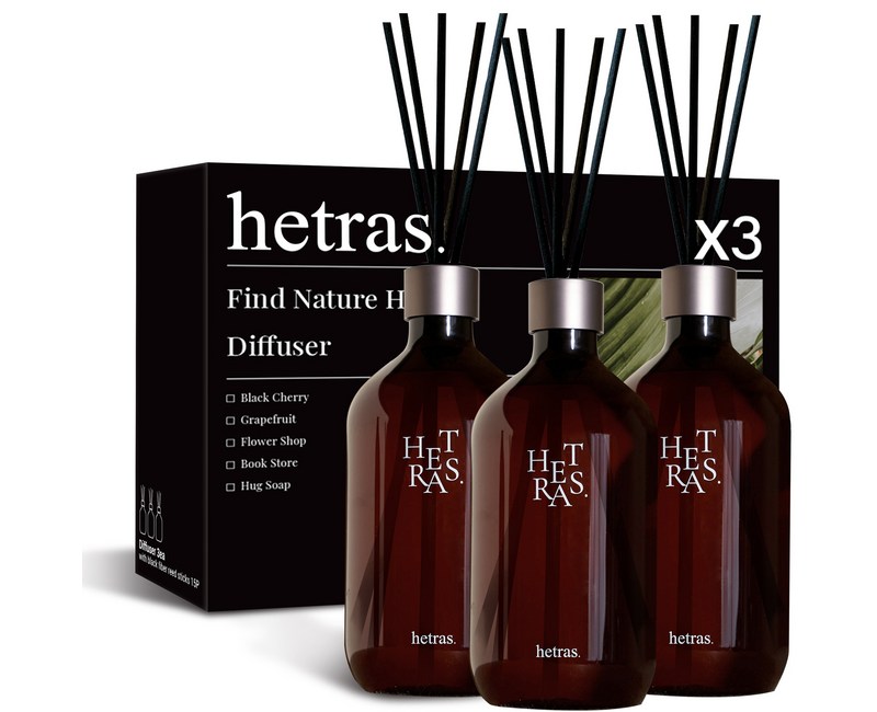 헤트라스 프리미엄 대용량 디퓨저 500ml 2p 선물세트, 호텔 우드, 2개