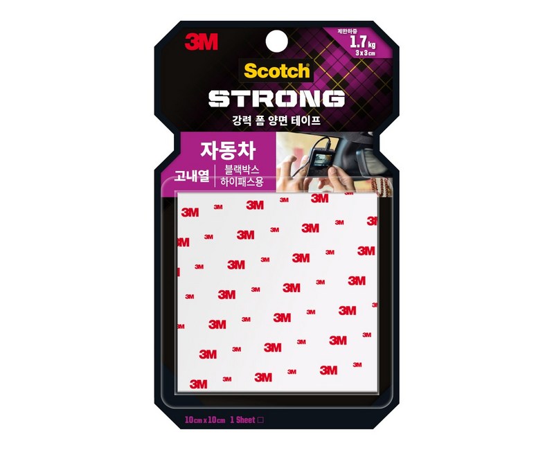 3M 스카치 블랙박스 고내열 양면 테이프 10 x 10cm, 1개