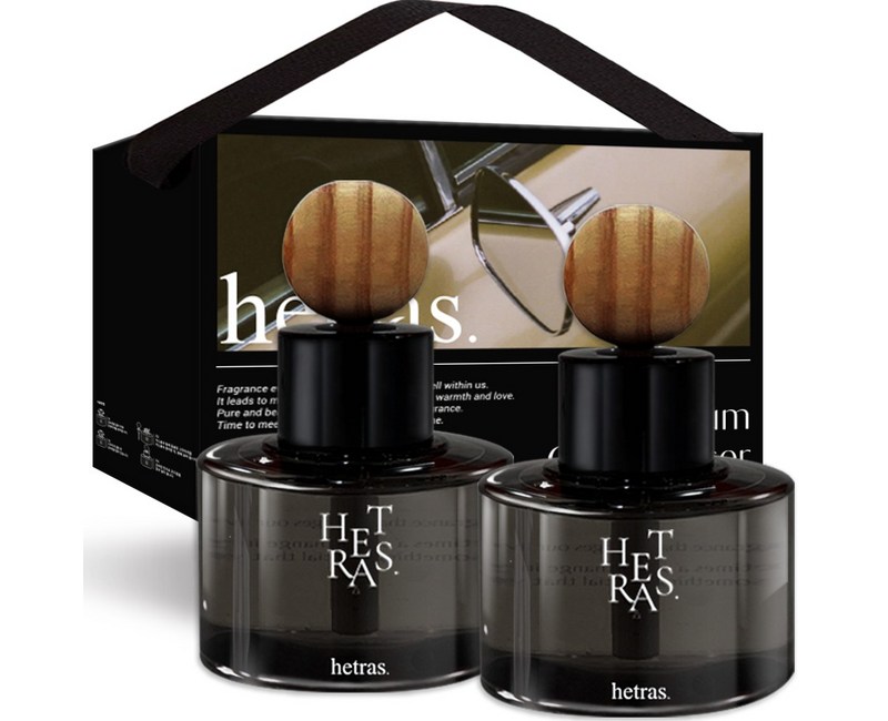 헤트라스 차량용 디퓨저 60ml x 2p 리본끈 선물세트, 플라워샵향, 1세트