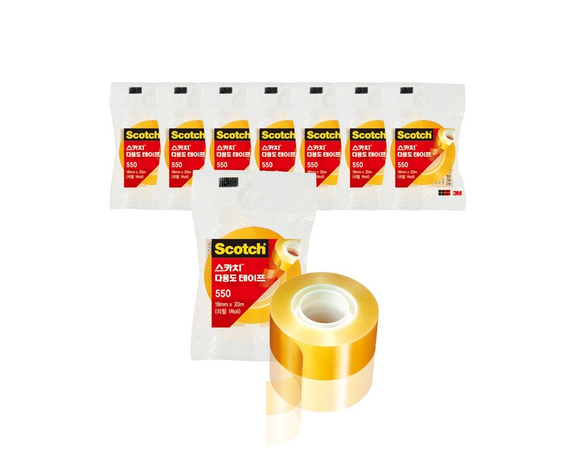 쓰리엠 스카치 다용도 테이프 550 18mm x 20m, 8개