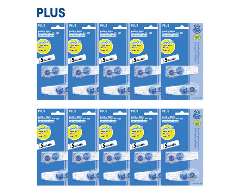 플러스 수정테이프 리필 WH-605R 2p, 혼합색상, 10개입