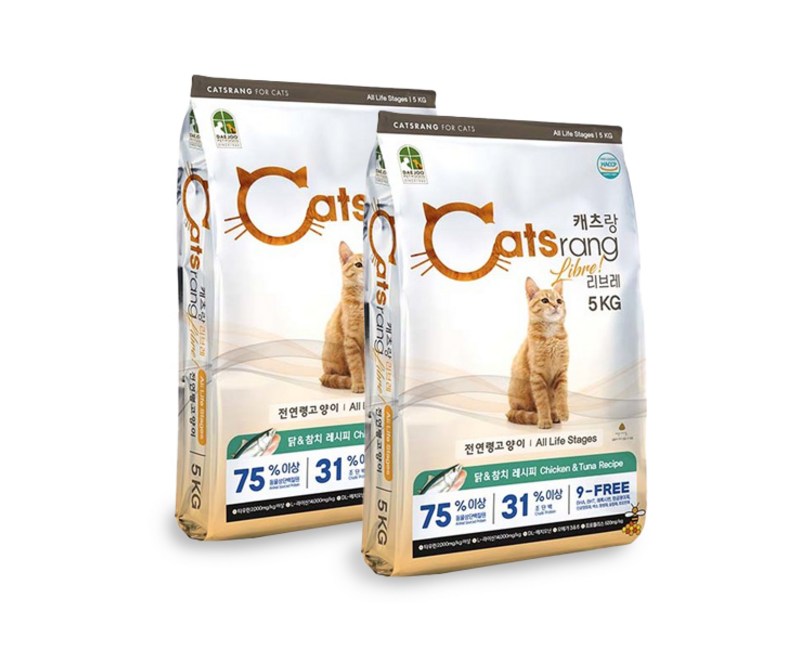 캐츠랑 리브레5kg X 2개 전연령 고양이사료 고양이밥, 5kg, 닭+참치