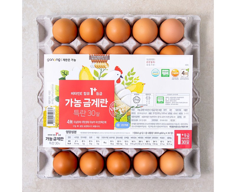 가농 무항생제 비타민E 함유 1+등급 특란, 30구, 1개