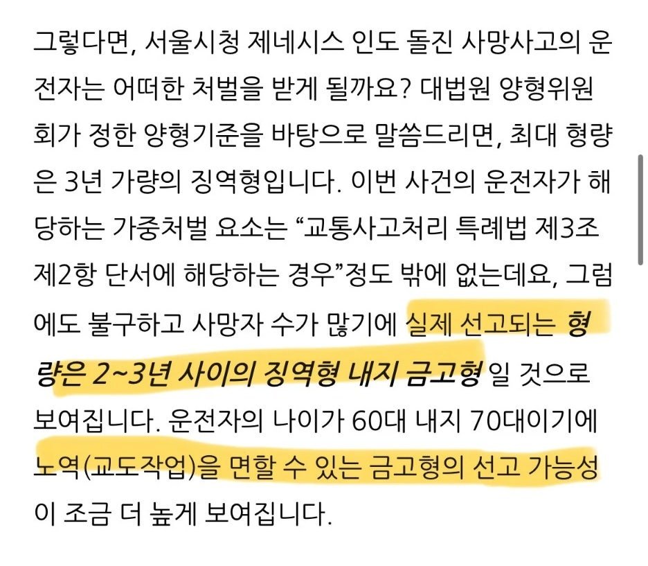 시청역 돌진사건 예상 형량