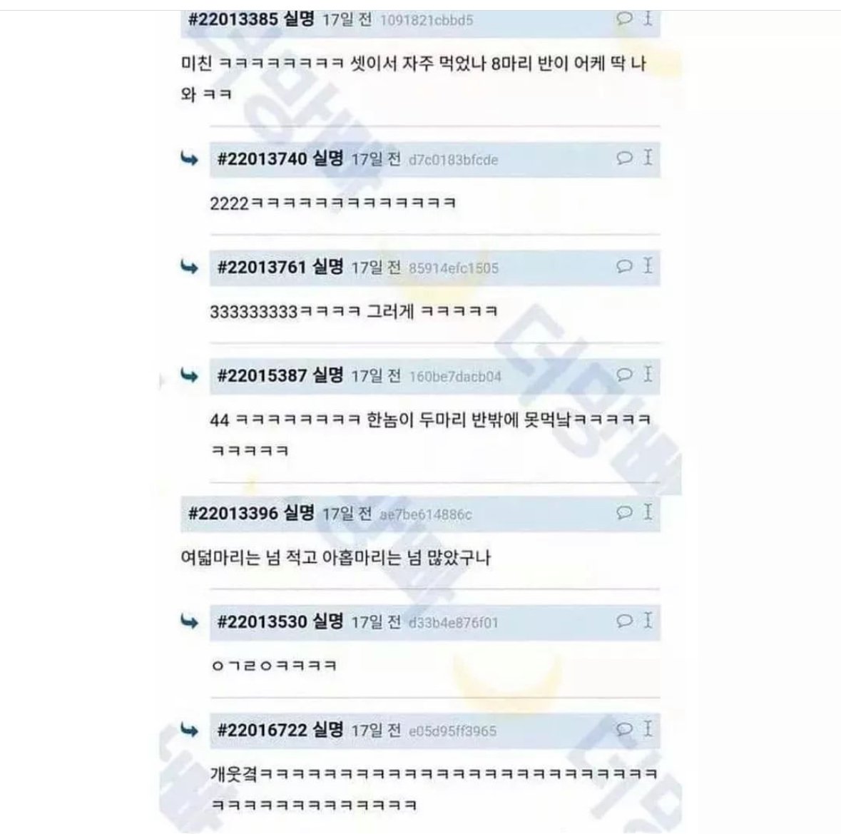 남자 셋이 치킨집 들어와서 반마리도 되냐고 물어봄...