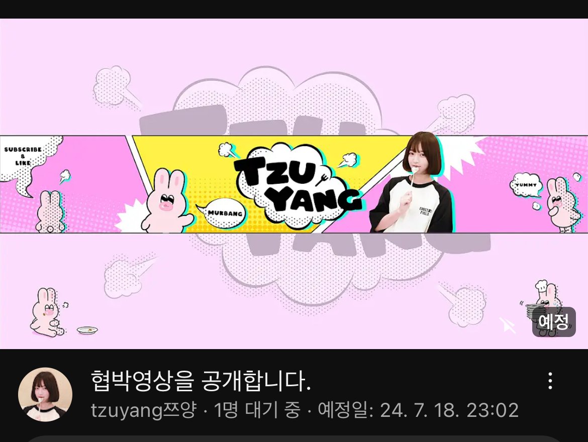 좀전에 뜬 쯔양 대기영상