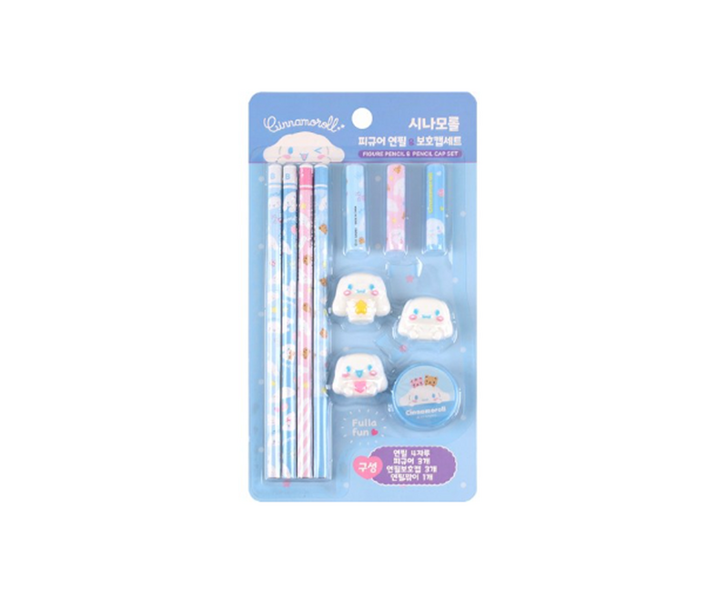 산리오 피규어 연필 보호캡 세트 시나모롤 블루, 혼합색상, 1개