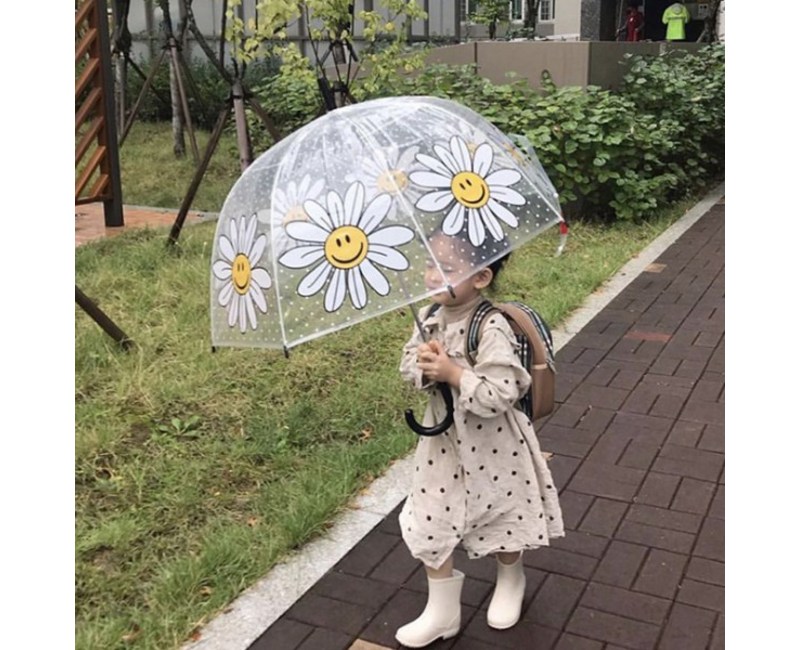 KC인증 사은품증정 데이지 유아투명우산 안전 창 돔형 아동 어린이우산