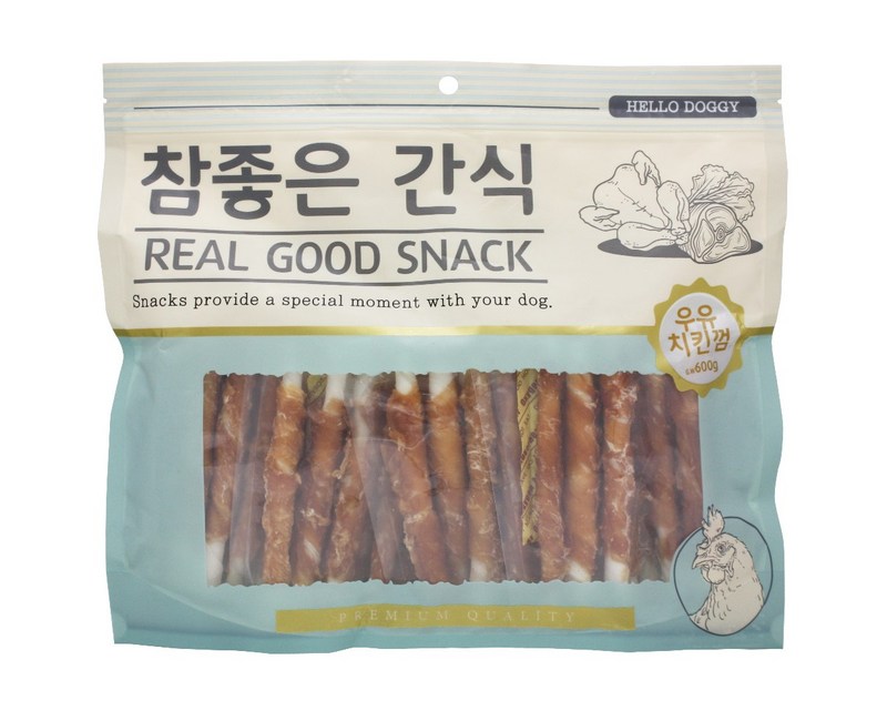 참좋은간식 헬로도기 강아지 간식 600g, 우유치킨껌, 1개