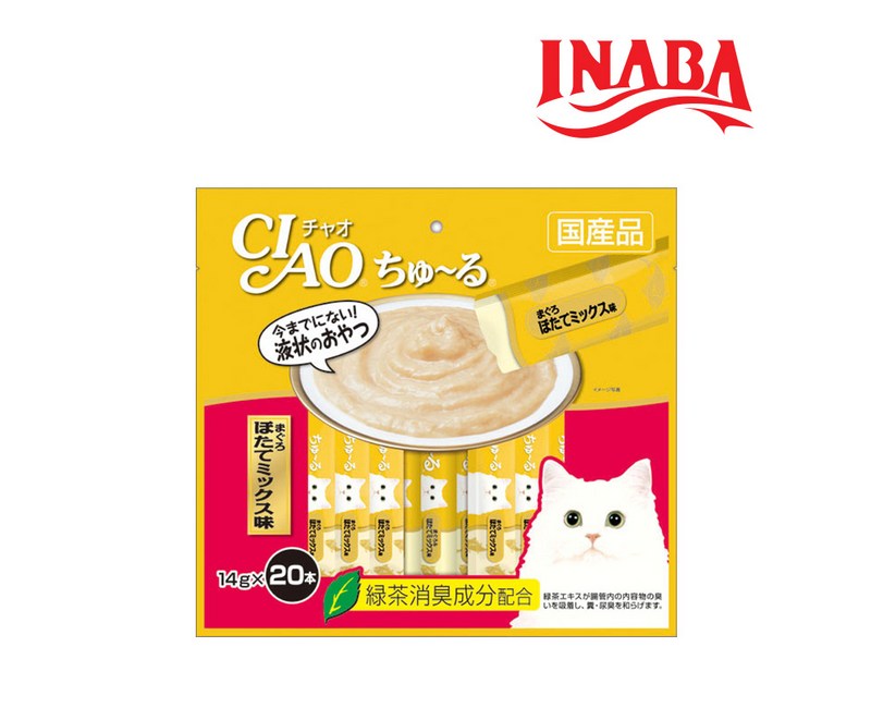 이나바 고양이 챠오 츄르 20P, 참치 + 가리비 혼합맛, 280g, 1개