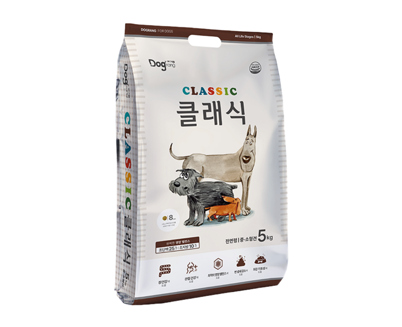 도그랑 클래식 전연령 사료 중소형, 닭, 5kg, 1개