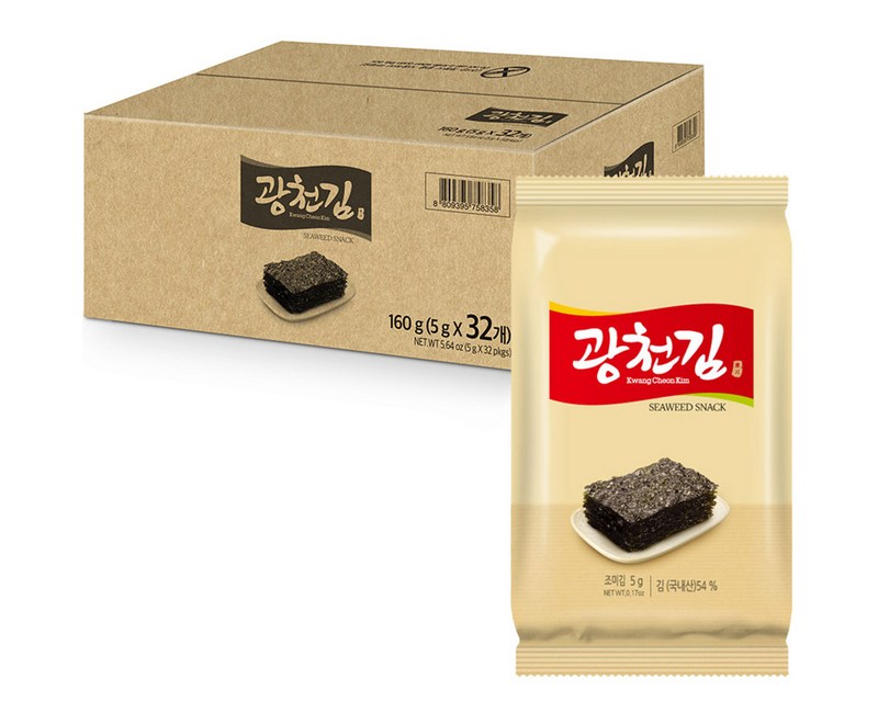 광천김 도시락 김, 5g, 32개