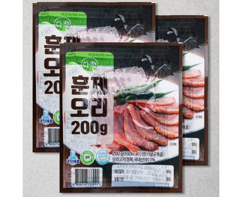 다향 훈제오리, 200g, 3팩