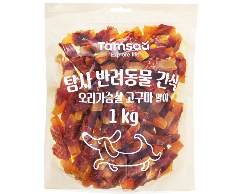 탐사 반려동물 간식 오리가슴살 고구마 말이, 1kg, 1개