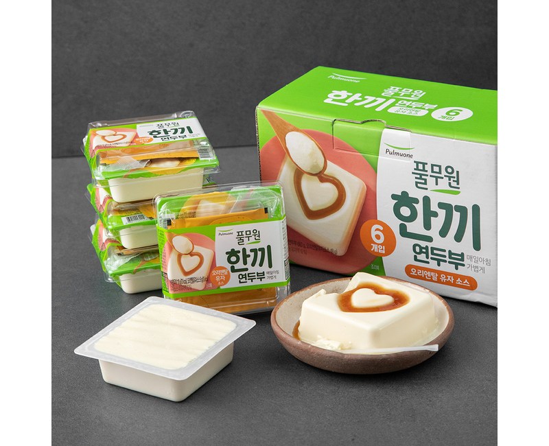풀무원 한끼 연두부 + 오리엔탈 유자 소스 6개입, 708g, 1세트