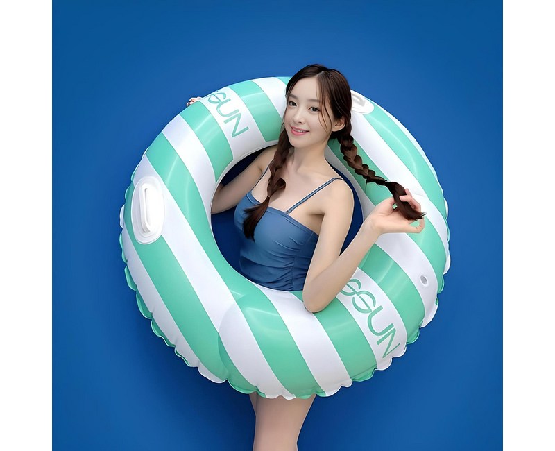 SSUN 스트라이프 에디션 원형 튜브, 80cm, 1개, 민트