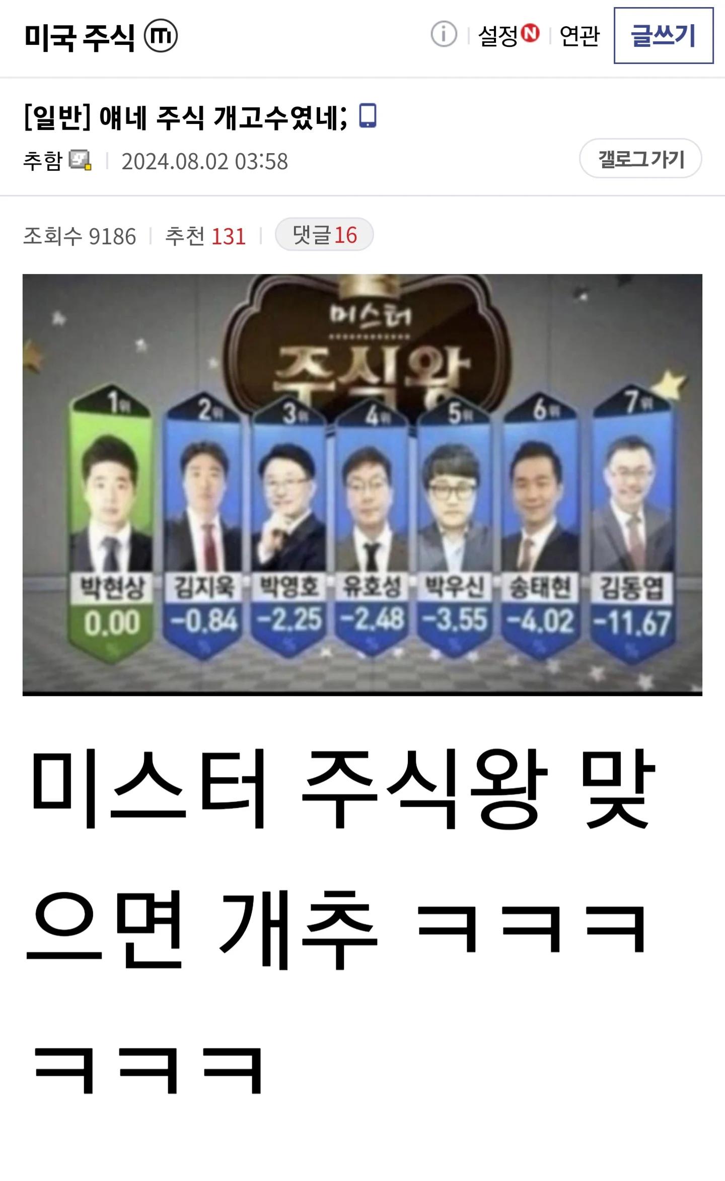 싱글벙글 대혼돈의 미장, 외화유출갤러리 반응