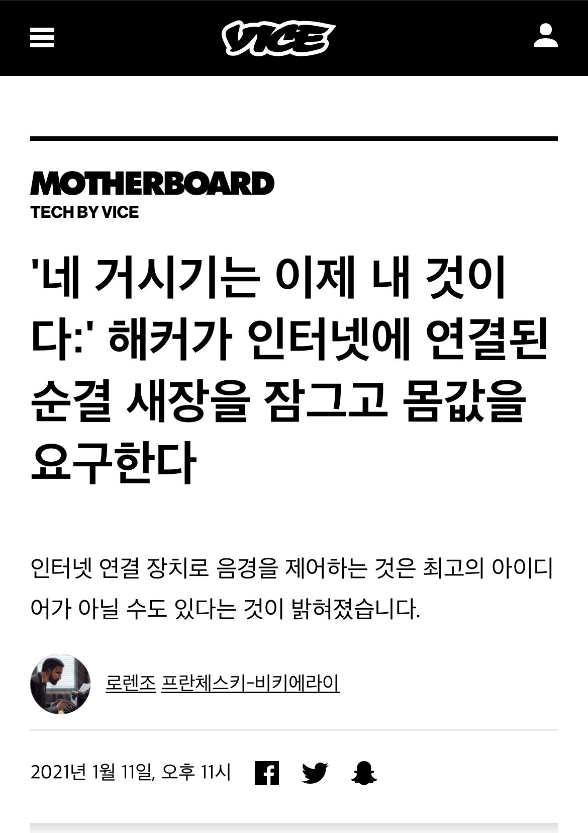 자지에 랜섬웨어 걸린 남자