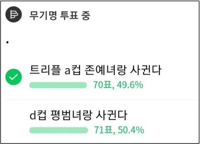 트리플A컵 존예녀 vs 참젖핑두D컵 평범녀