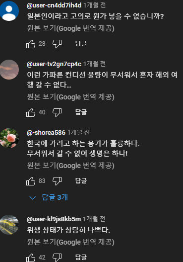 한국 여행 와서 지옥을 봤다는 일본인 유튜버