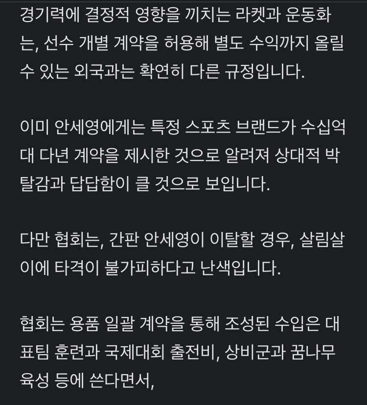 배드민턴협회 “안세영, 협회 지원받아 성장한 만큼 일종의 ‘의무복무기간’ 필요"