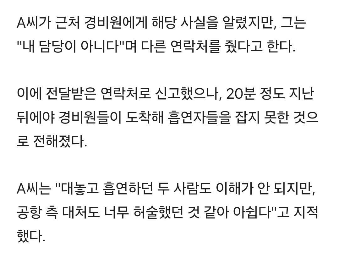 제주공항서 실내흡연한 女, 전자담배 "후~" 중국어로 대화 나누더라