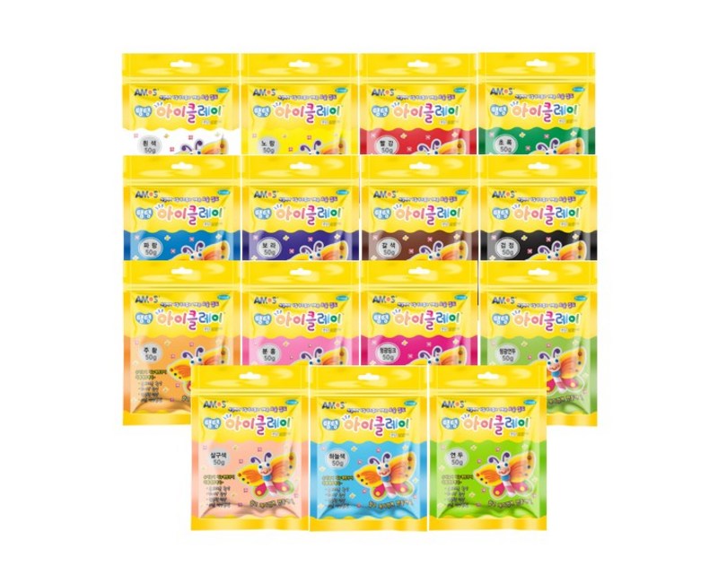 아모스 아이클레이 15종 세트, 혼합색상, 50g, 1개