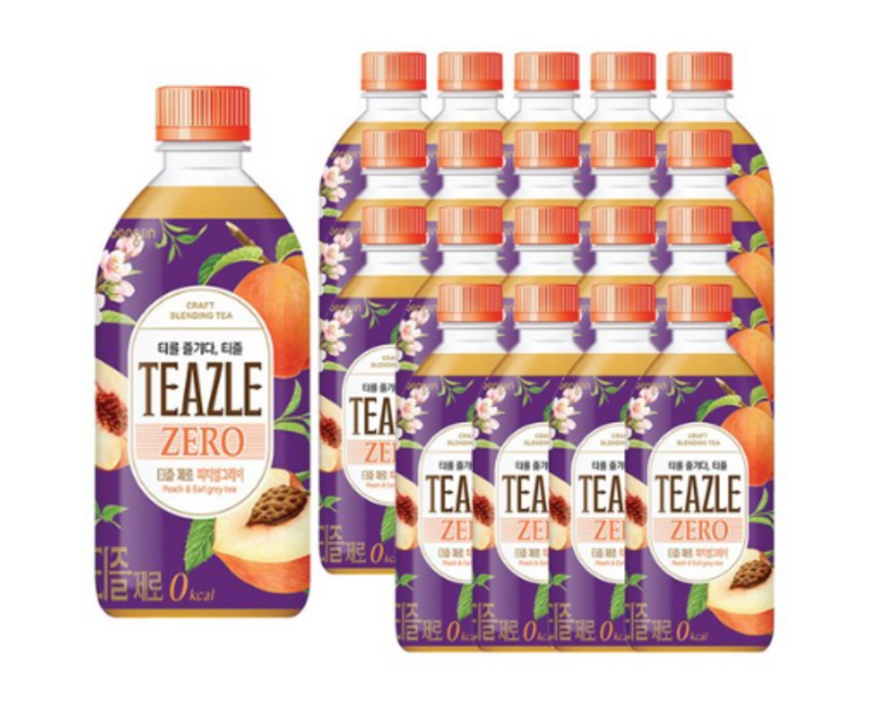 티즐 제로 피치얼그레이 500ml, 20개