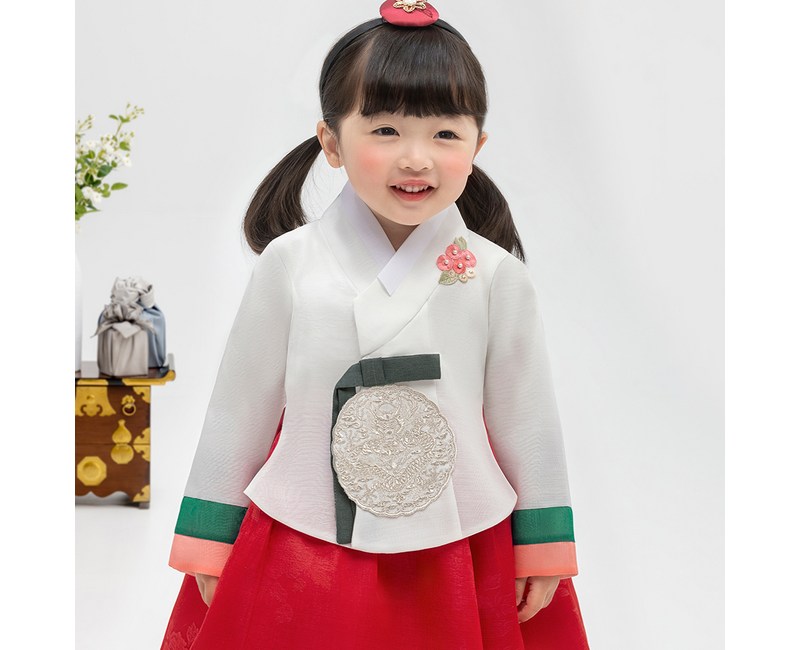 금동이 여아용 여앵두당의 아동한복세트 AW125
