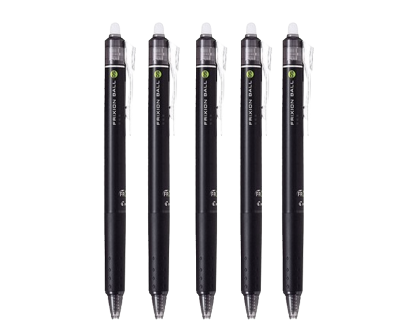 파이롯트 프릭션 지워지는 볼펜 0.5mm, 블랙, 5개