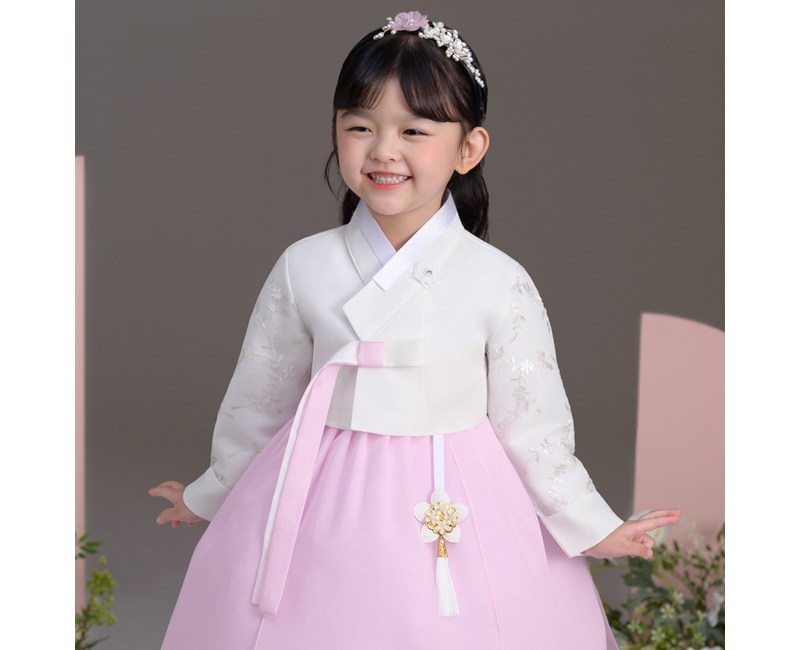 더예한복 여아용 유하분홍 치마 저고리 한복 세트 869