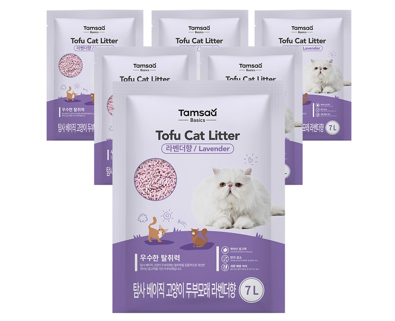 탐사 베이직 프리미엄 고양이 두부모래 7L, 오리지널향, 6개