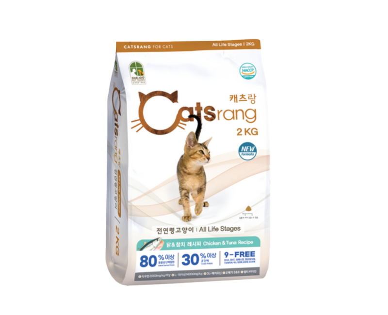 캐츠랑 NEW 전연령 올라이프 고양이 건식사료 단백질원 80% 조단백 30%, 닭+참치, 2kg, 1개