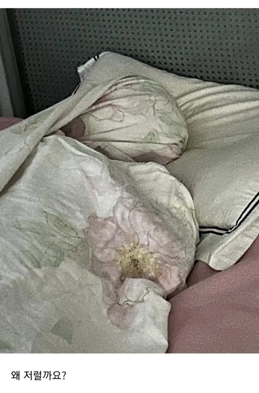 남편이 자는 모습이 왜 이런지 궁금한 와이프
