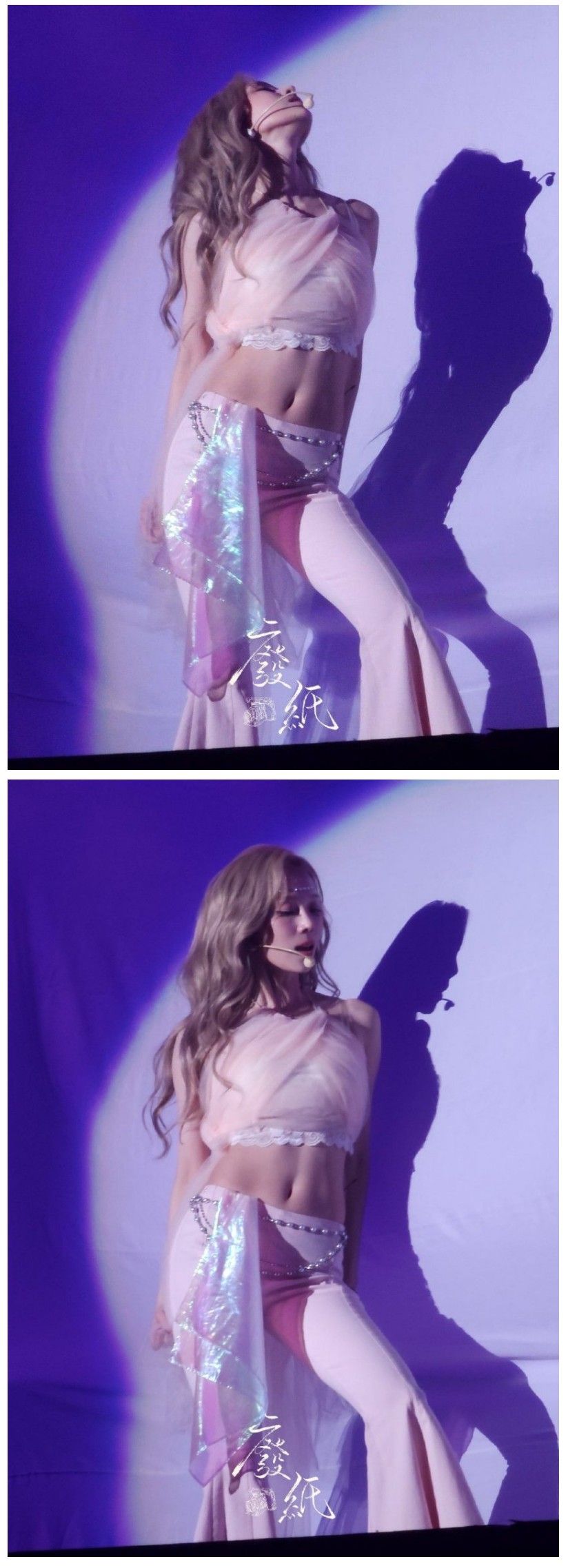 핑크빛 크롭의상 에스파 윈터