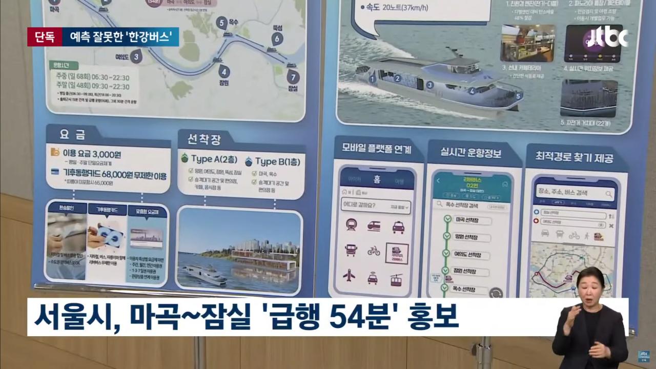 700억 들인 한강수상버스…'급행 54분' 홍보하더니