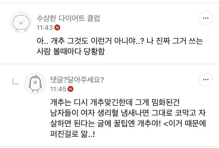 개추 단어의 유래를 알려주는 여시녀