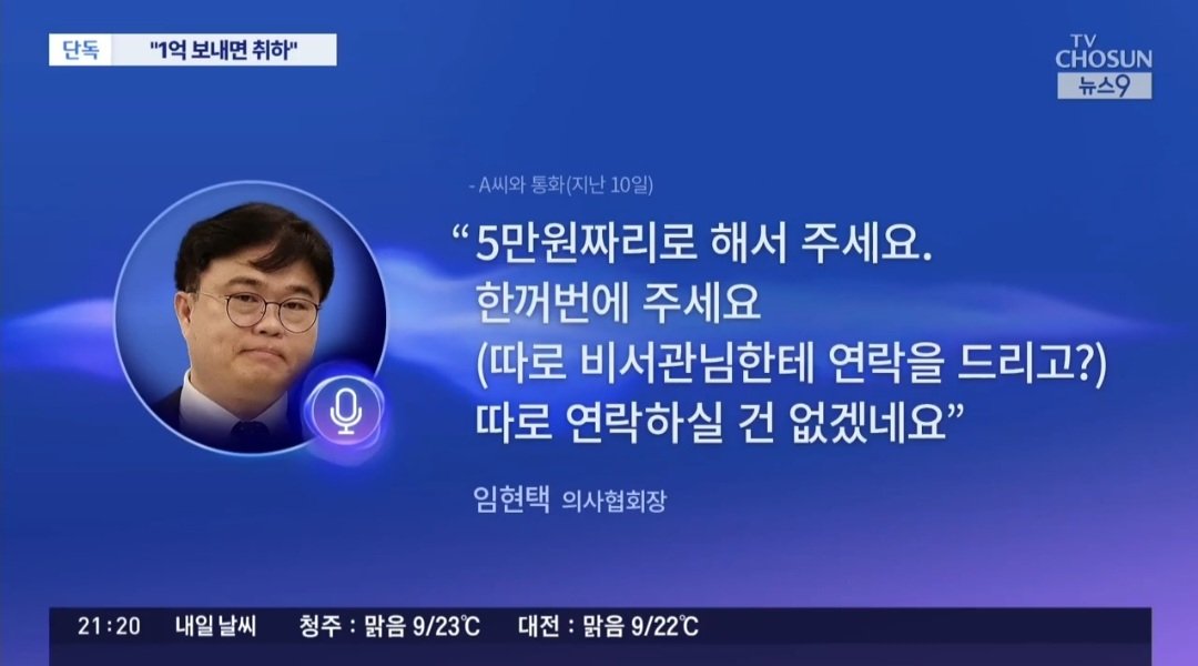 임현택 의사협회장 고소 취하 거액 요구 논란